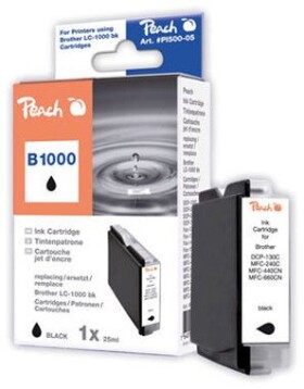 Peach remanufactured LC-1000 a LC-970 alternativní cartridge pro Brother / MFC-240C / Černá (0F319082)