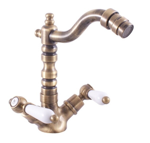 RAV Slezák - MORAVA RETRO - Bidetová baterie bez výpusti, Stará mosaz (Bronz), 1/2" MK520.5/9SM