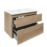 Koupelnová skříňka 2 zásuvková s umyvadlem Naturel Savona 78x53x44,8 cm dub Halifax mat SAVONA280DH SAVONA280DH