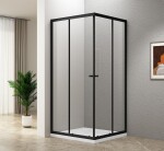 AQUALINE - AGGA BLACK čtvercová sprchová zástěna 900x900, čiré sklo BLF909