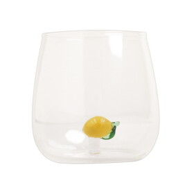 Eulenschnitt Sklenice na vodu s dekorací 370 ml – Lemon, žlutá barva, sklo