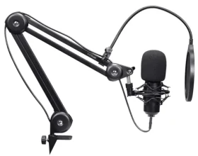 Trust GXT 270 Emita II černá / Mikrofon / kondenzátorový / nastavitelné rameno / USB-C / 2,5 m (25770)