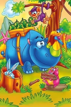 ART PUZZLE 5856 Dřevěné puzzle Pracující nosorožec