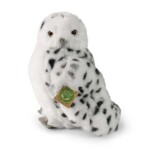 Plyšový pták sova/sovice sněžná s otáčející hlavou 28 cm, ECO-FRIENDLY