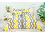 Stanex Ložní povlečení bavlněné Cikcak žluté (LS192) ROZMĚR: 140x220 cm + polštář (90x70 cm)