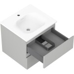 MEXEN/S - Orio koupelnová skříňka 50 cm s umyvadlem Vela, 2 zásuvky, šedá mat/bílá mat 91A10-05047-2-BFF62-W23M01