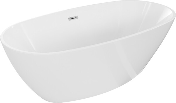 MEXEN/S - Eris volně stojící vana 170 x 80, bílá, sifon a přepad chrom 53441708000-01