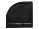BESCO - Set čtvrtkruhový kout ZARYA BLACK + vanička AXIM STONE EFFECT - Barva rámu - Černá, Rozměr A - 90, Rozměr B - 90, Výplň - Čiré bezpečnostní sklo - 5 mm BCZBAXS90190
