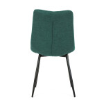 Židle jídelní, zelená látka, černý kov