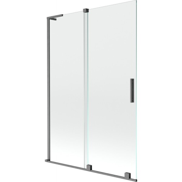 MEXEN/S - Velar L dvoukřídlá posuvná vanová zástěna 120 x 150, transparent, grafit kartáčovaná 896-120-003-01-66