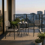 Balkónový set 1+2, stůl 60x60, židle umělý ratan barva antracit, kov antracit