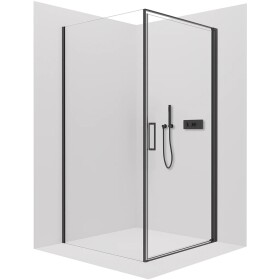 CERANO Sprchový kout Porte L/P - 8 mm - černá matná, transparentní sklo - 100x100x195 cm - otočný