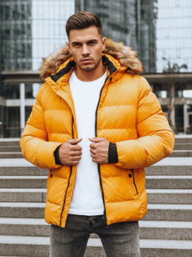 Pánská prošívaná zimní bunda žlutá FashionStreet TX4162 XXL