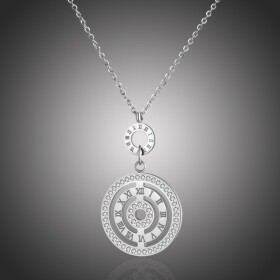 Ocelový náhrdelník se zirkony Maceo - chirurgická ocel, Stříbrná 40 cm + 5 cm (prodloužení)