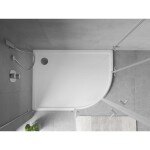 MEXEN - Flow Sprchová vanička čtvrtkruh asymetrická slim levá 100 x 90, bílá lesk 46Q109010L