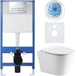 CERANO - Kompletní WC set Profi/Carlito - bílá lesklá - WC tlačítko Slim/Chrom - předstěnová instalace - 48,5x36,5 CER-8050BD77