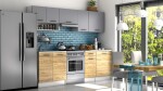 FRONTI Kuchyňská linka LUIZA II 240x180 - Grafit + dub artisan