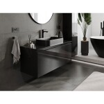 MEXEN/S - Orio koupelnová skříňka pod umyvadlo 120 cm s deskou, 1 šuplík, černá lesk 91A10-12047-1-BFC70