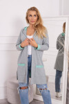 Dvoubarevná pelerína s kapucí 21679 mint+šedá - Kesi one size