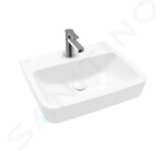 VILLEROY & BOCH - O.novo Umyvadlo 550x460 mm, bez přepadu, otvor pro baterii, AntiBac, CeramicPlus, alpská bílá 4A4156T2