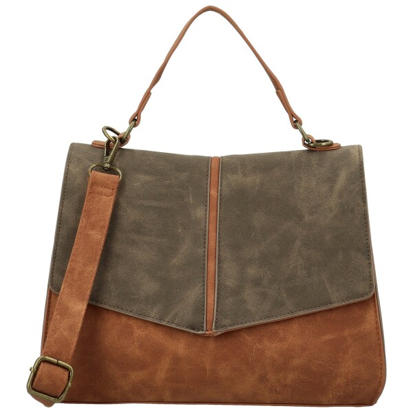 Módní dámská koženková kabelka do ruky Sira, hnědá-coffee