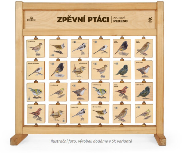 Pexeso zvukové stolné - Spevné vtáky SK