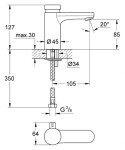 GROHE - Eurosmart Cosmopolitan T Samouzavírací umyvadlová baterie, chrom 36317000