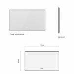 Erga Megan, LED zrcadlo 140x80cm v černém rámu, 3335 lm, 3 barvy světla, zadní osvětlení, ERG-V01-MEGAN-1480-BK