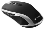 CANYON Silent myš s bezdrátovým nabíjením černo-stříbrná / Optická myš / 800/1200/1600 DPI / 6 tlačítek (CNS-CMSW19B_EU)