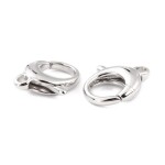 Masivní ozdobná karabinka - platinová - 17 x 13 x 4 mm - 1 ks