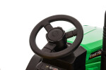 Mamido Dětský elektrický traktor s vlečkou 12V 7Ah EVA kola ECO kůže zelený