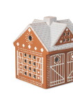 KÄHLER Porcelánový svícen Gingerbread Lighthouse 11,5 cm, hnědá barva, porcelán