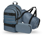 Školní batohový 3-dílný set BAAGL SKATE - Dust Blue (batoh, penál, sportovní taška)