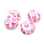 Dortisimo Perfect Home košíčky na muffiny Bílé s růžovými a fialovými srdíčky (100 ks)