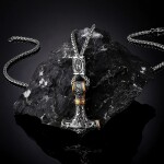 Pánský náhrdelník Thórovo kladivo - MJOLNIR Gold, 60 cm Náhodná
