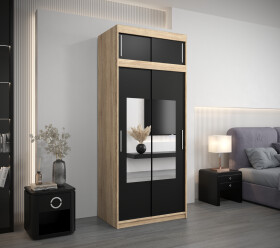 Šatní skříň Abi To s nástavcem Barva korpusu: Bílá, Rozměry: 120 cm, Dveře: Dub artisan