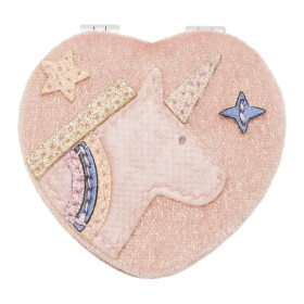 MIMI & LULA Kapesní zrcátko Unicorn Pink, růžová barva, sklo, textil