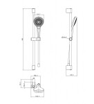 VILLEROY & BOCH - Verve Showers Set sprchové hlavice, tyče a hadice, 3 proudy, matná černá TVS109007UK0K5