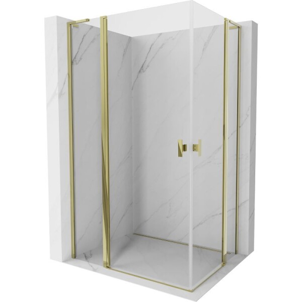 MEXEN/S - Mist L Duo sprchový kout dveře křídlové 95 x 90, transparent, zlato 8A4L-095-090-50-00