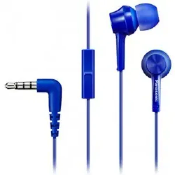 Panasonic RP-TCM115E-A modrá / Sluchátka s mikrofonem / 3.5mm jack / 1.2m (RP-TCM115E-A)