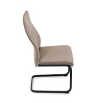 Židle jídelní, cappucino látka, černý kov