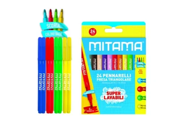 MITAMA Barevné fixy pratelné s 3mm hrotem (24ks) (MT19963)