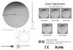 Erga Sofia, kulaté LED zrcadlo 70cm, 1610 lm, 3 barvy světla, ERG-V01-207-7070