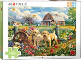 EUROGRAPHICS Puzzle Connecting Pieces: Štěňata na jaře
