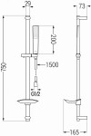 MEXEN/S - Saber DB72 Set umyvadlové a vanové baterie s příslušenstvím, chrom 72103DB72-00