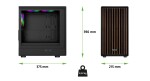 EVOLVEO Panthera, skříň mATX, 3x ARGB ventilátor 120mm, dřevěný přední panel + skleněná bočnice