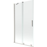 MEXEN/S - Velar dvoukřídlá posuvná vanová zástěna 100 x 150, transparent, nikl kartáčovaný 896-100-000-01-97