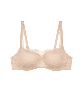 Dámská podprsenka Body Make-Up Illusion Lace Balconette - BROWN - sv. hnědá 00NZ - TRIUMPH BROWN 85D