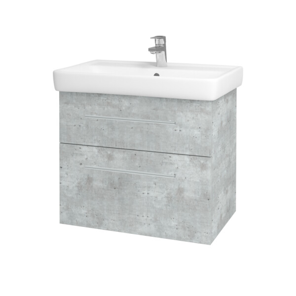 Dřevojas - Umyvadlová skříňka Q MAX SZZ2 70 - D01 Beton / Úchytka T02 / D01 Beton 67536B