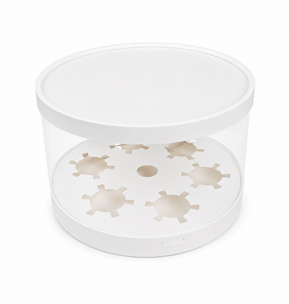 Cake star Plastový kulatý box na cupcakes nebo dort bílý 1 patro (na 6ks)